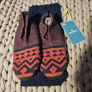 Bombas gripper slipper double cushion fair isle